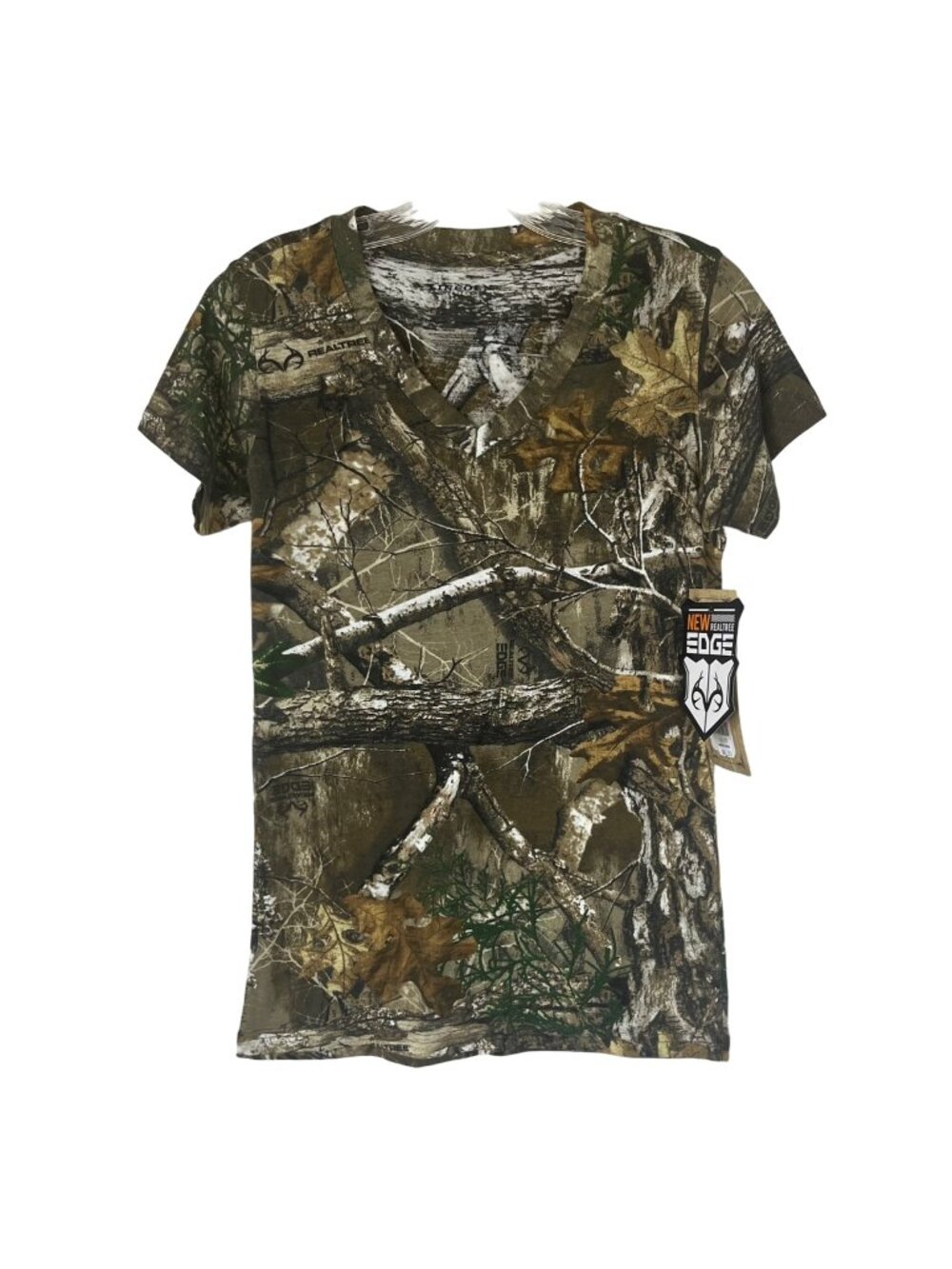 Lincoln Outfitters Realtree Edge Camo‎ VNeck TShirt Womens Small Brown New